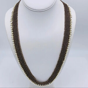 J. Crew Mesh and Pearl Necklace